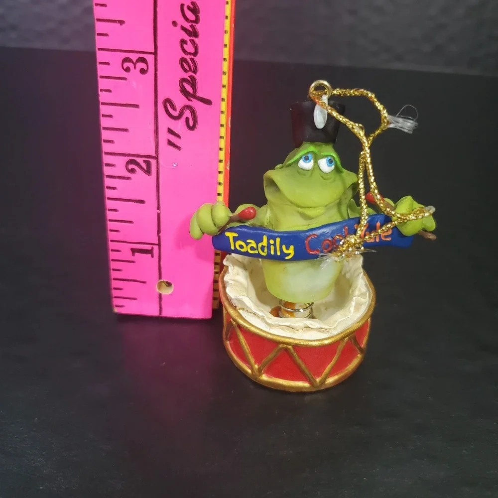 Vintage Toad Toadily Cool Yule Bobble Frog Christmas Ornament Signed‎